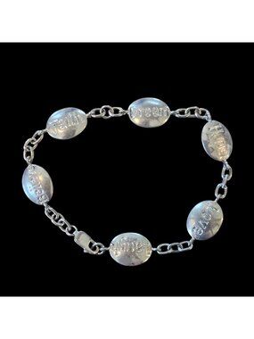 Sterling Silver Inspirational Link Bracelet Bubble Charms 925 8 Grams